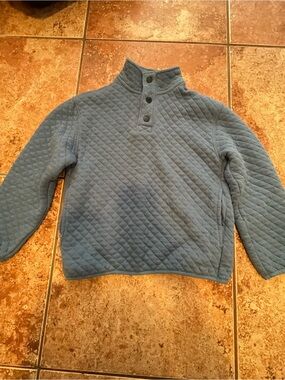Kids Old Navy blue quilted diamond pattern quarter zip sweatshirt in size M(8)